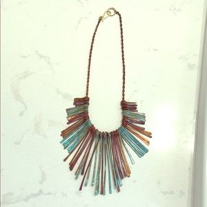 Anthropologie Patina Fringed Bib Necklace
